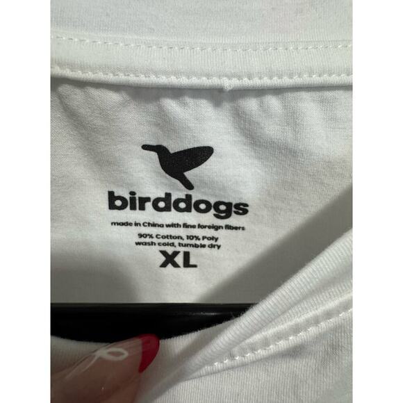 Birddogs Splatter Graphic Tee Shirt Short Sleeves Crewneck White Blue Size XL - Picture 8 of 10